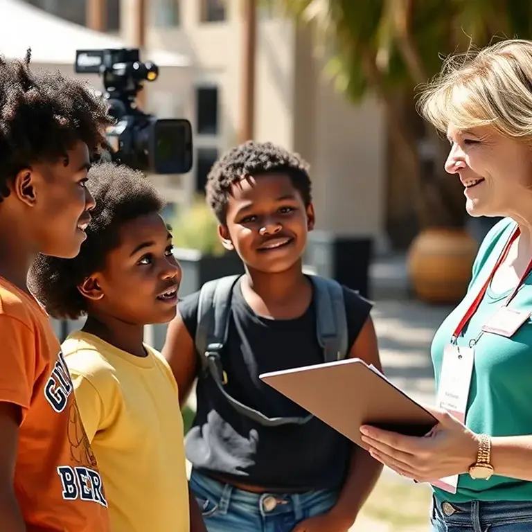 Image showing happy, stress-free children with child licensing expert